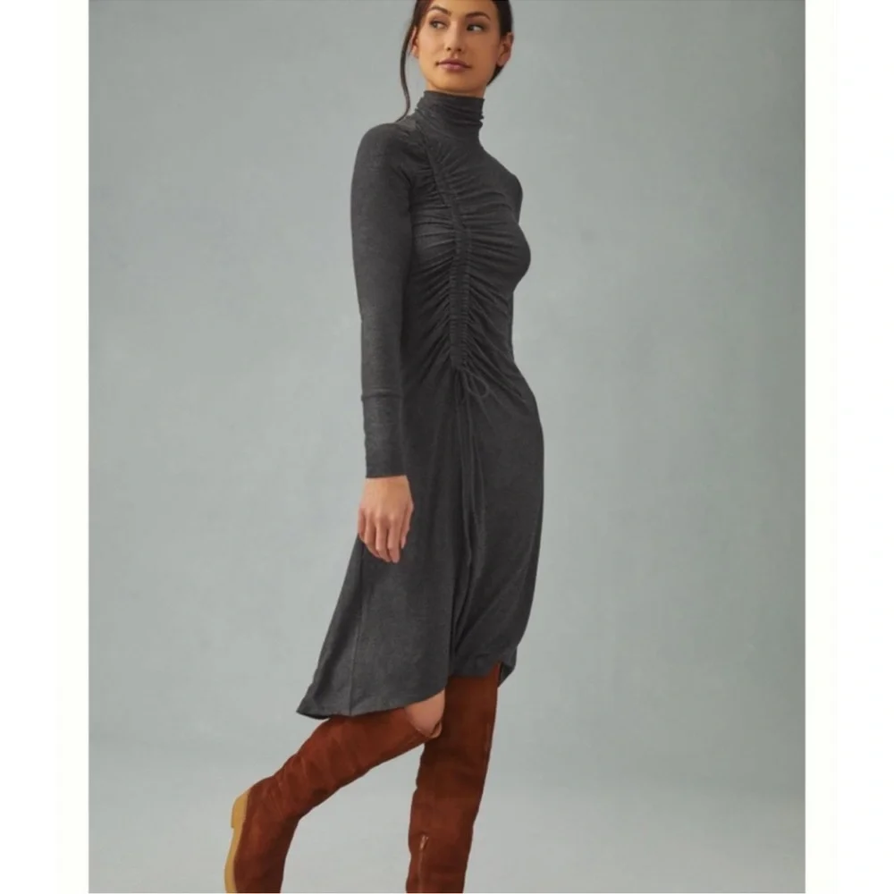 Daily Practice by Anthropologie Ruched Dress in Raspberry. Size M NWOT - Picture 7 of 14